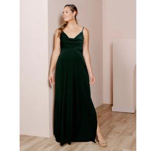 Revelry Maternity Skye Velvet Dress in Emerald